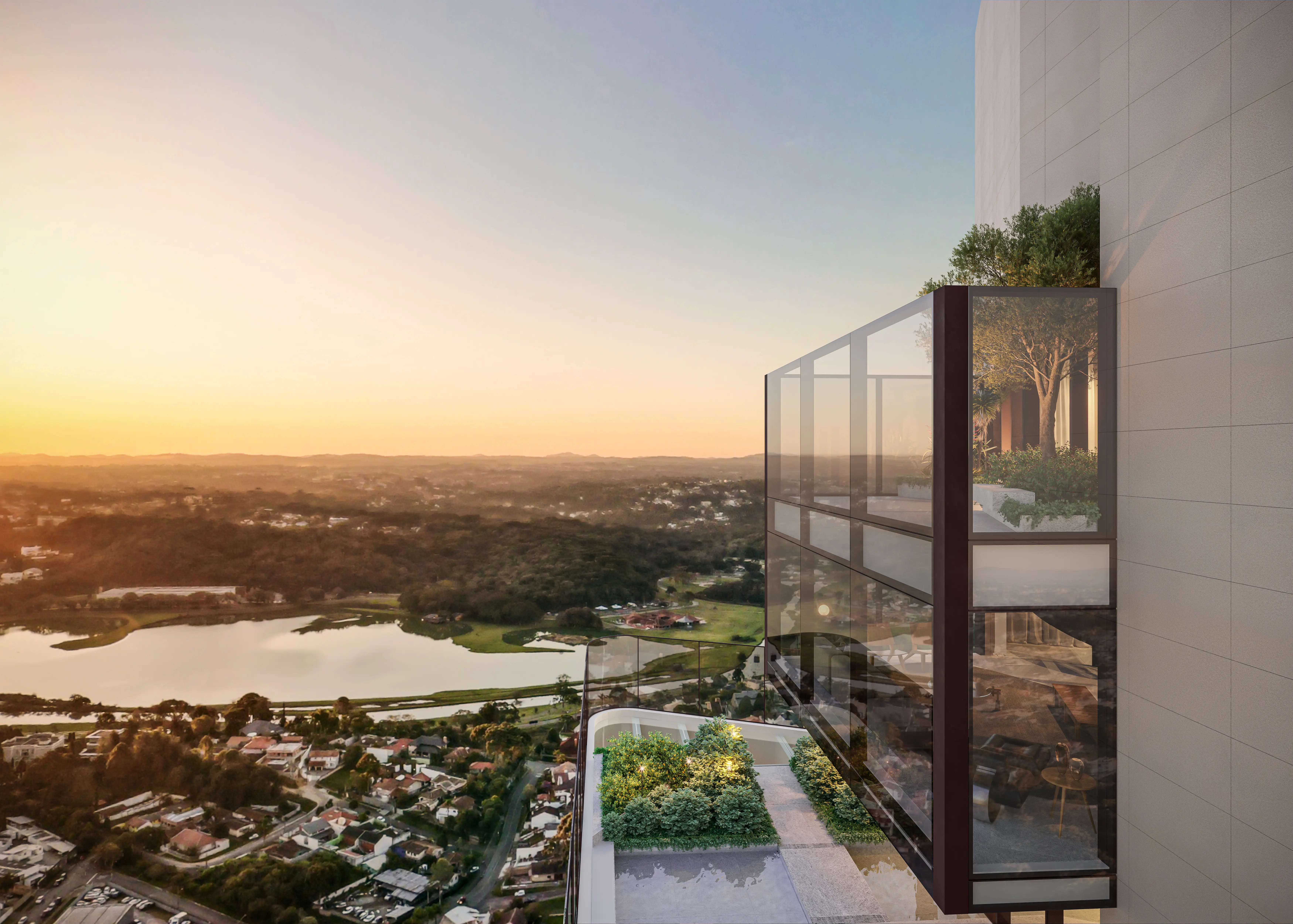 Rooftop panorâmico com vista 360°